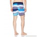 GUESS Men's Striped 16.5 Elastic Waist Swim Trunk Blu Navy Logo Print B075KQ53JK
